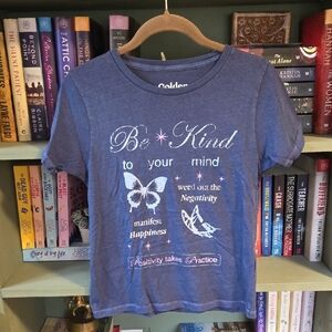 Blue Women's Short Sleeve Tee with Inspirational Design